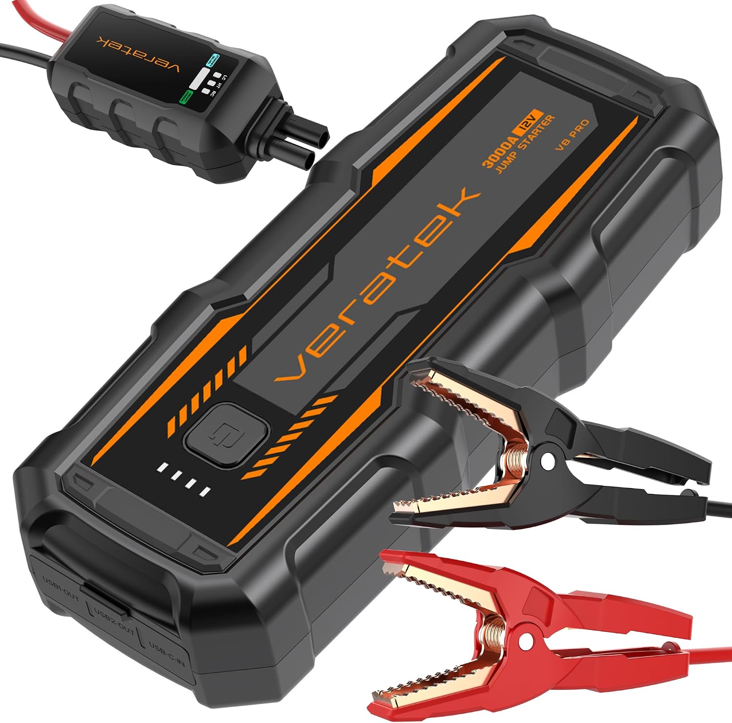 Veratek V8 Pro 3000A - arrancador de batería de coche portátil (8,0...