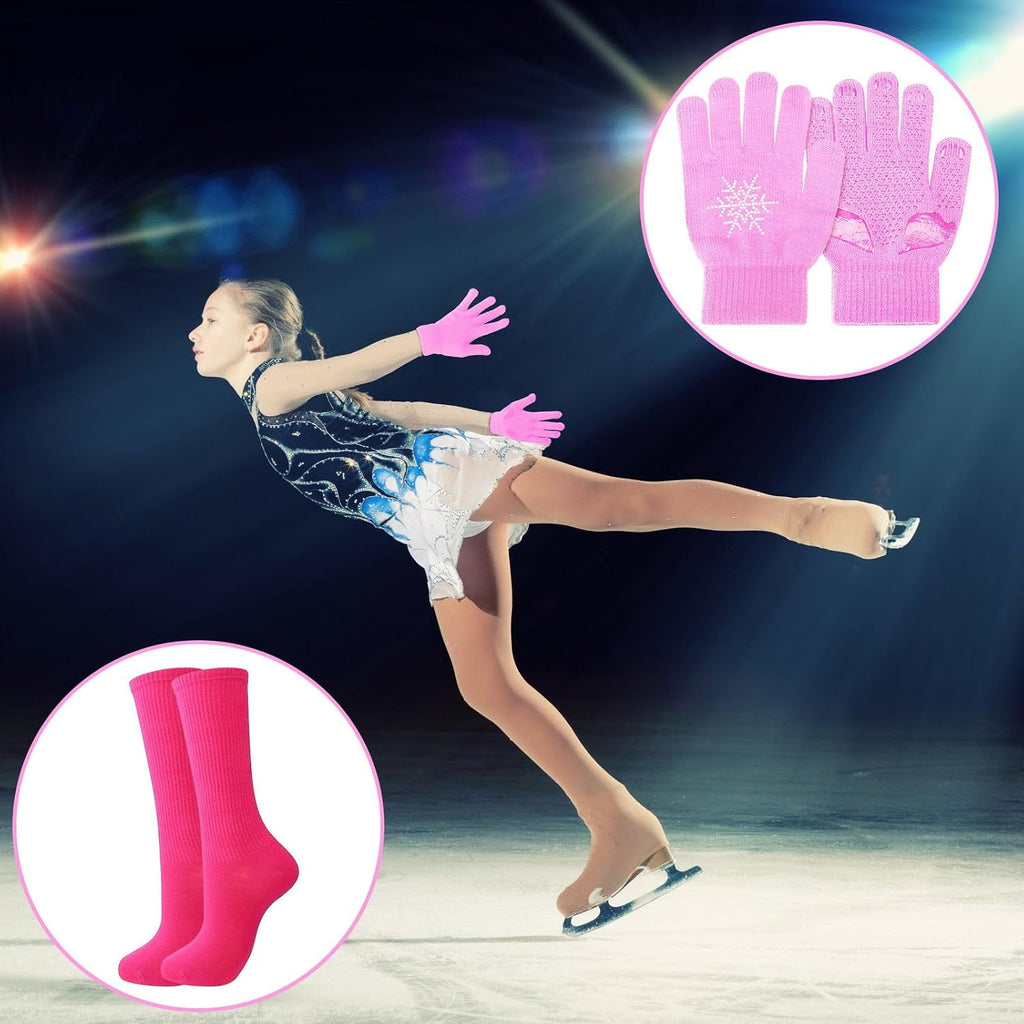 Hicarer Juego de 6 pares de guantes de patinaje artístico, calcetin...