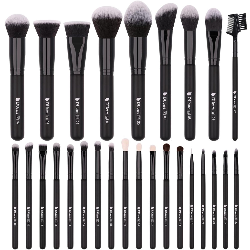 DUcare Juego de brochas de maquillaje profesional, 27 piezas, juego...
