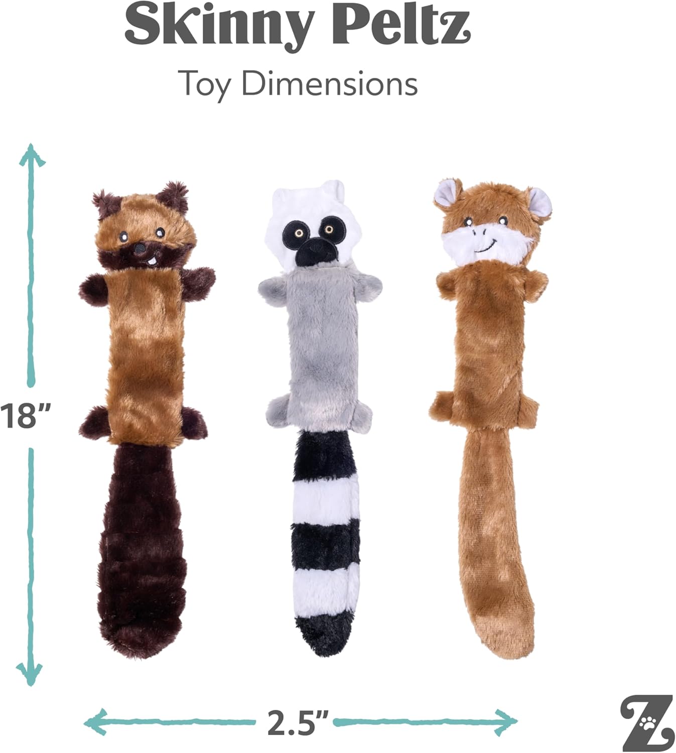 ZippyPaws - Peltz Skinny - Juguete de peluche para perro, sin relle...