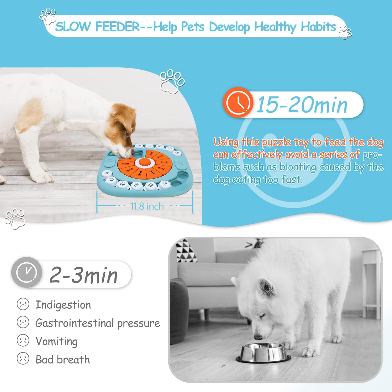 FOXMM Juguetes de rompecabezas para perros, juguete de rompecabezas...