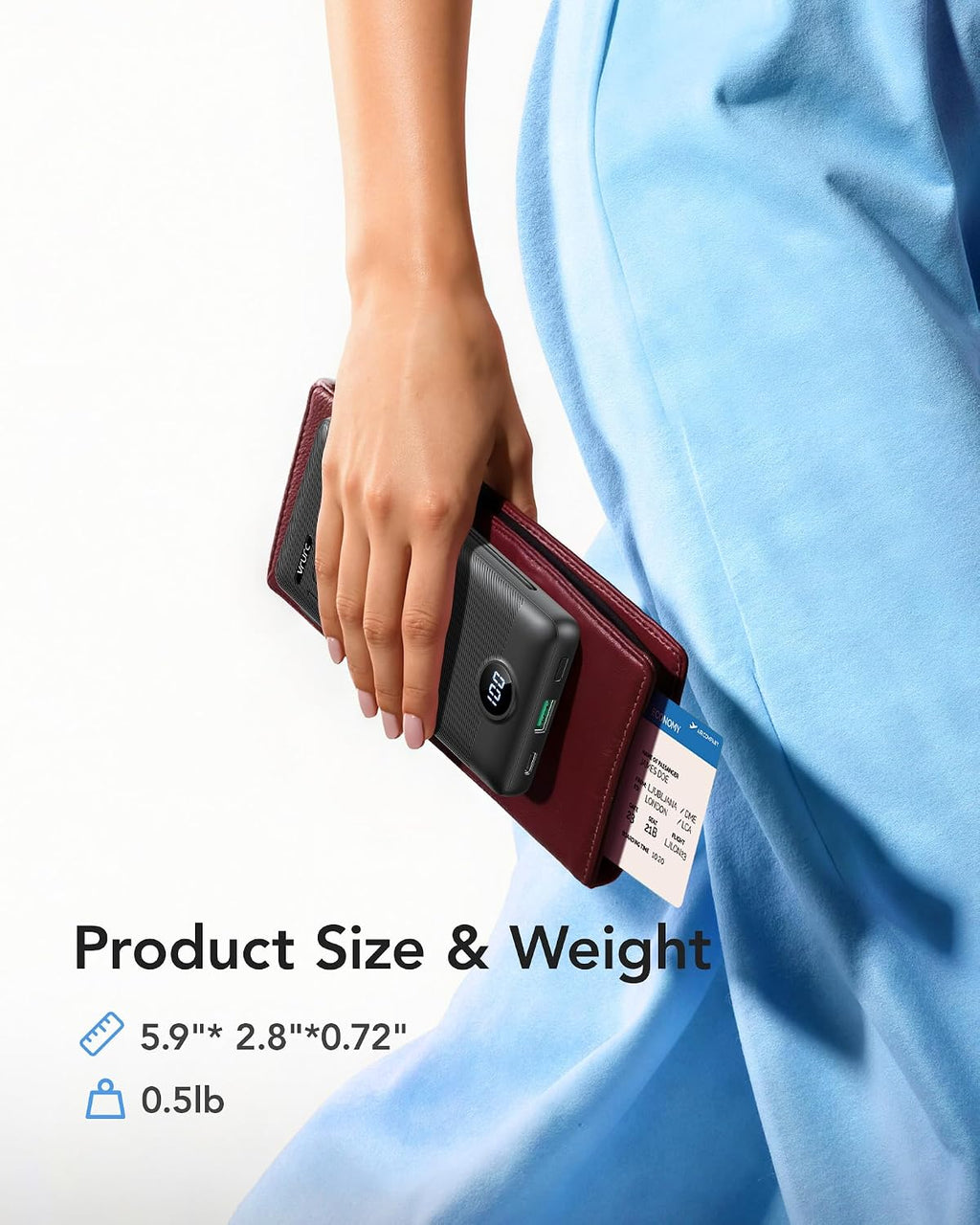 VRURC Cargador Portátil con Enchufe de Pared, 10000mAh Cargador Por...