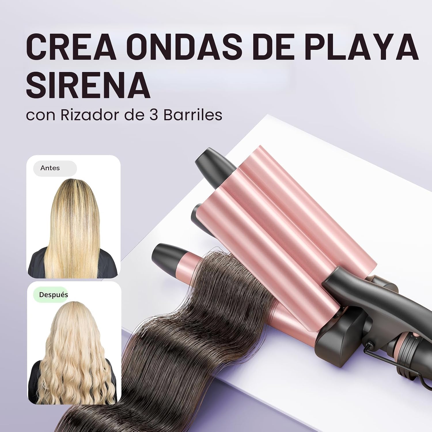 Wavytalk Juego de rizadores 5 en 1, juego de rizadores de doble vol...