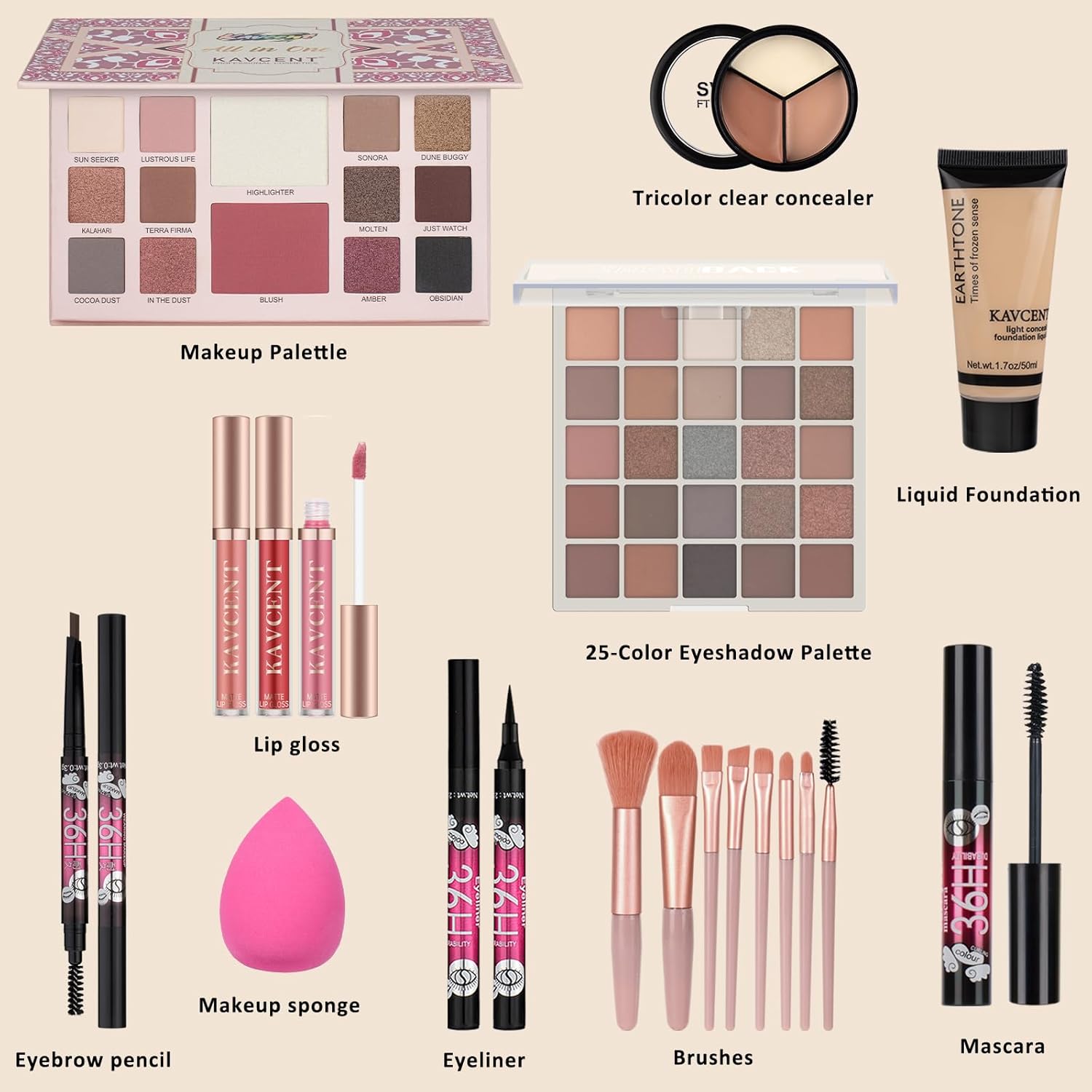 Kit de maquillaje para adolescentes, kit de maquillaje para mujeres...