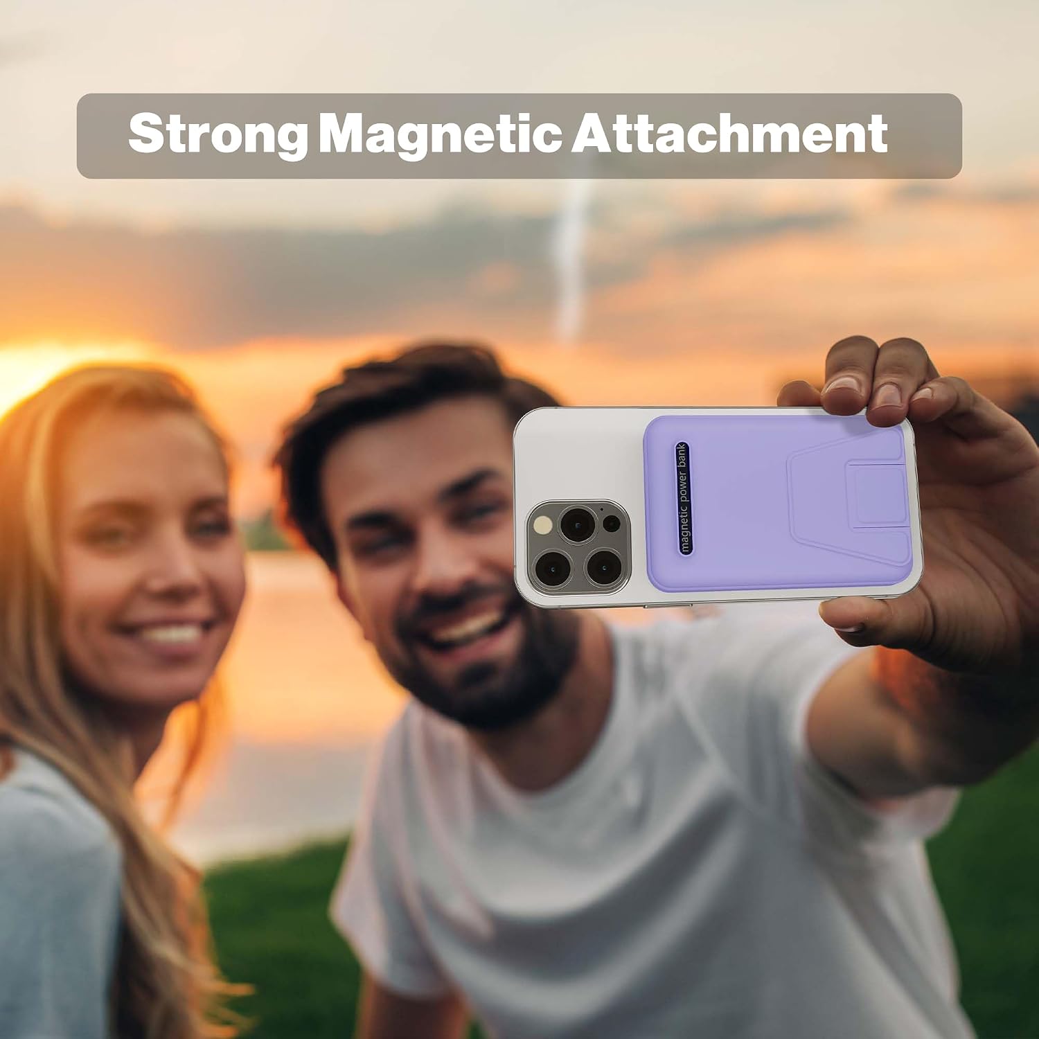 AOGUERBE Magsafe Power Bank, batería magnética plegable de 10000 mA...