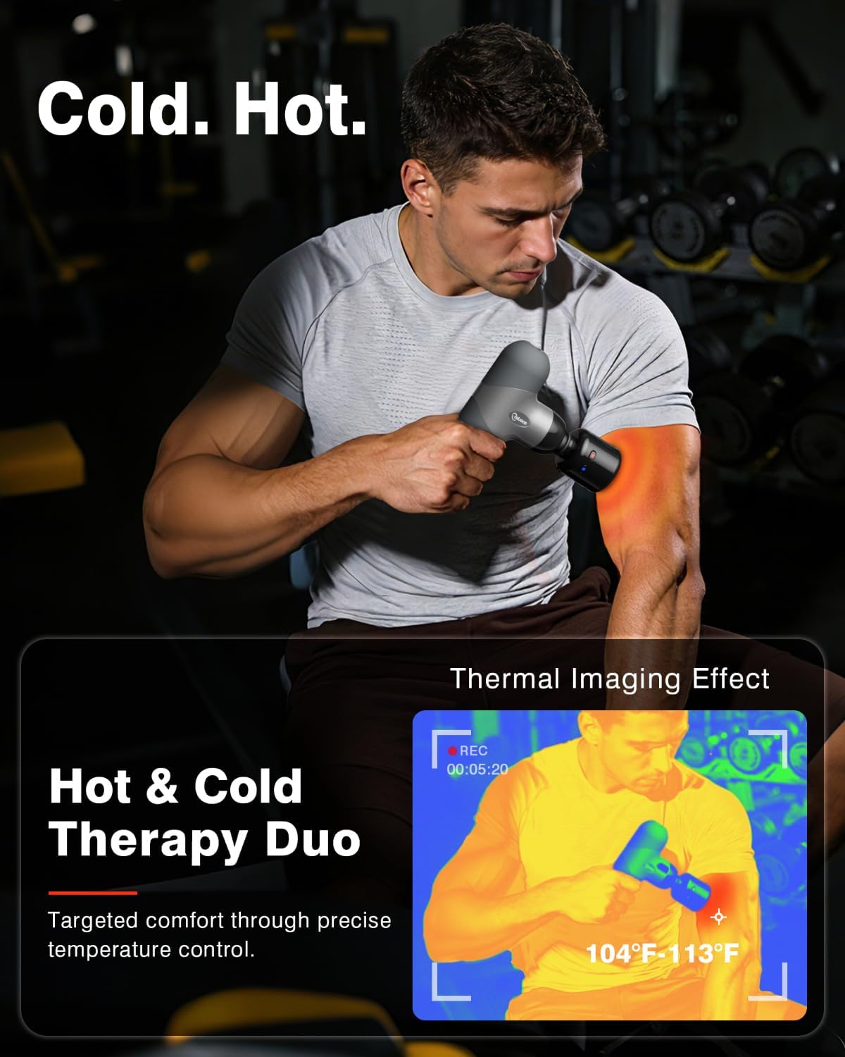 cotsoco Mini pistola de masaje con terapia de calor y frío para rec...