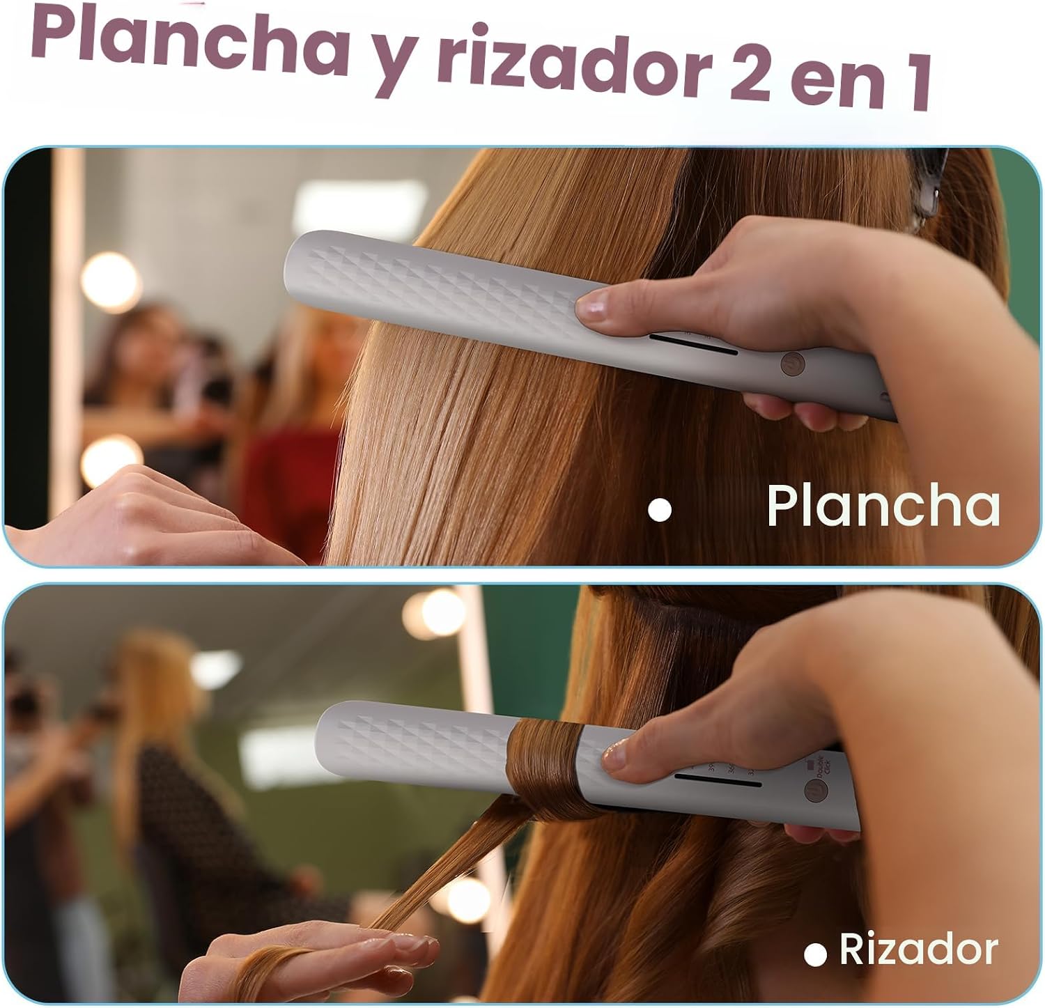 Quico Plancha para el cabello, alisadora de cabello de viaje global...