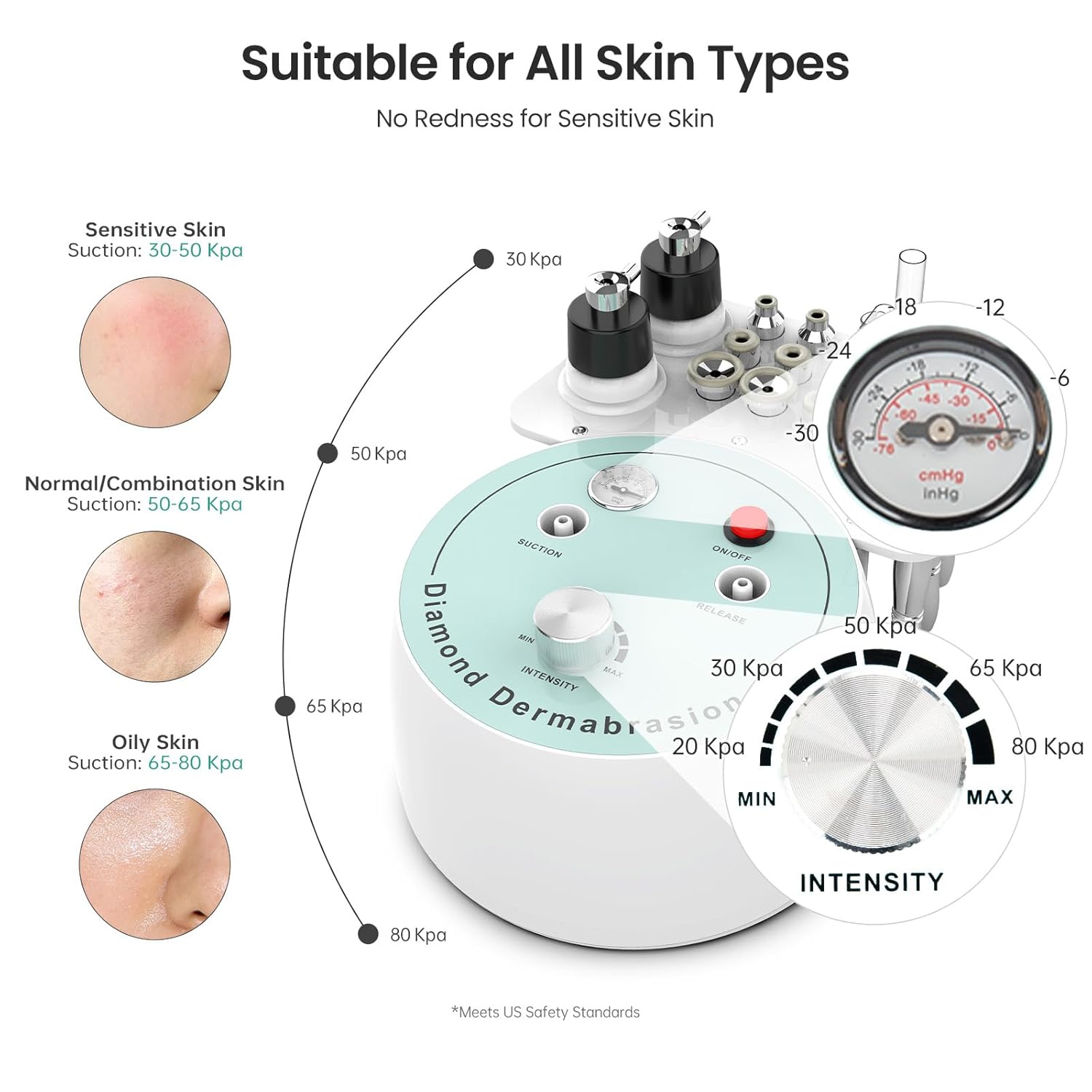 UNOISETION Máquina de microdermoabrasión de diamante, succión profe...
