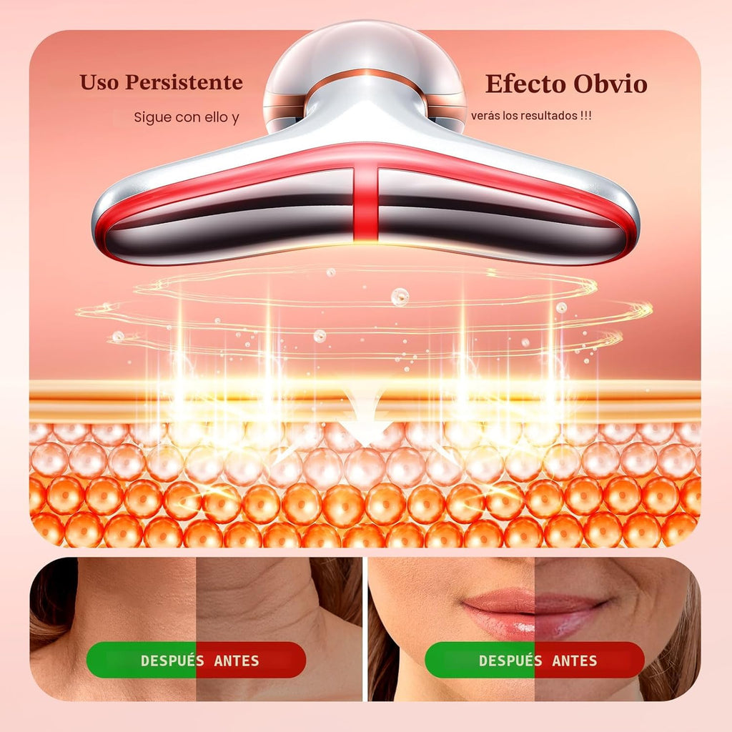 Pedete Masajeador Facial, Terapia de Luz Roja de 7 Colores para Ros...