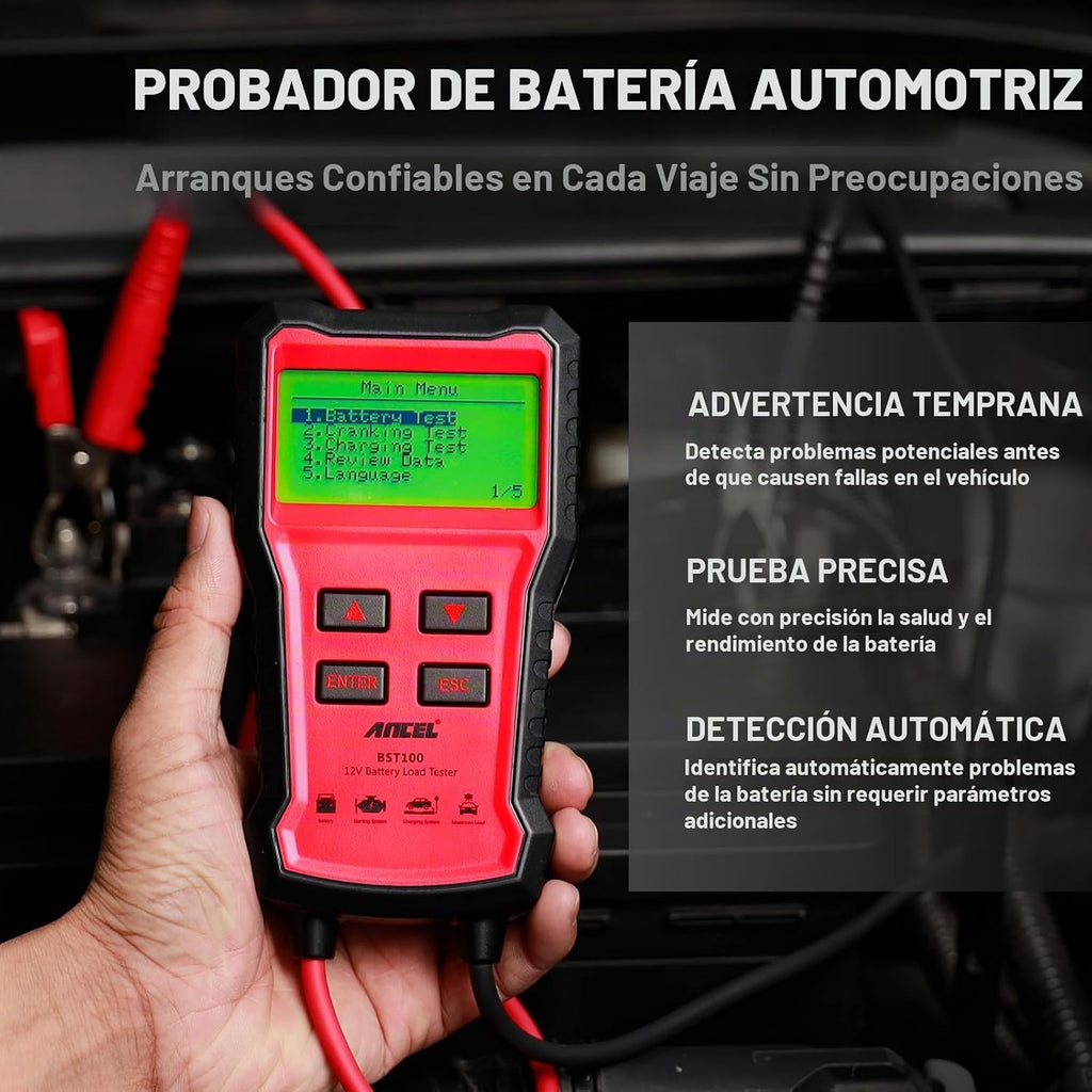 ANCEL BST100 - Probador de batería de coche de 12 V, 100-2000 CCA P...