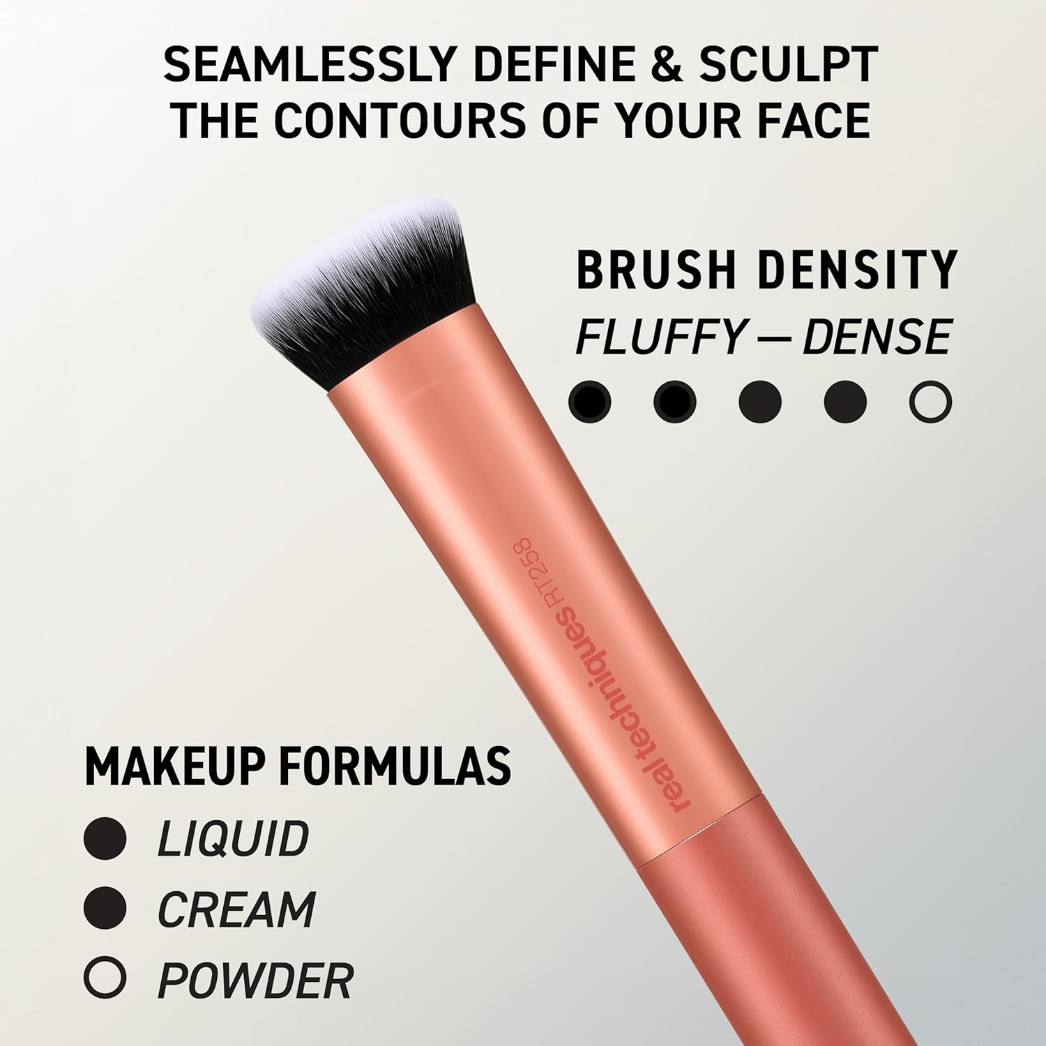 Real Techniques Juego de 4 brochas de maquillaje para base facial,...