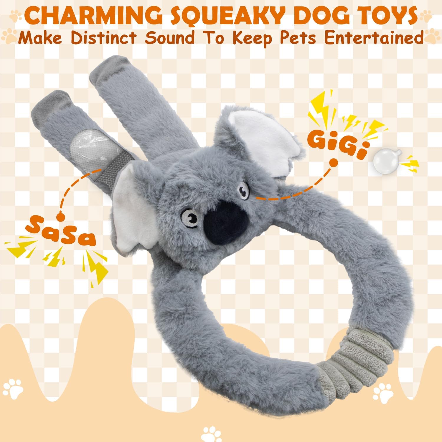 Chongqile Paquete de 5 juguetes para perros sin relleno, de peluche...