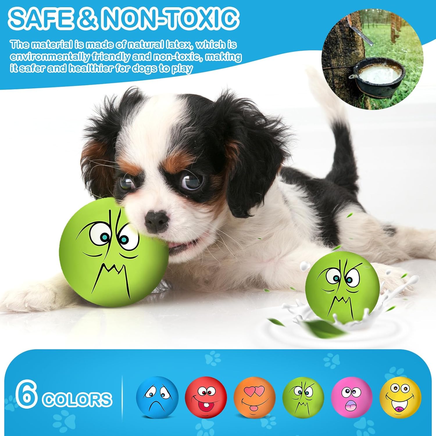 Coricorsu 8 cm Juguetes chirriantes para perros con cara sonriente...