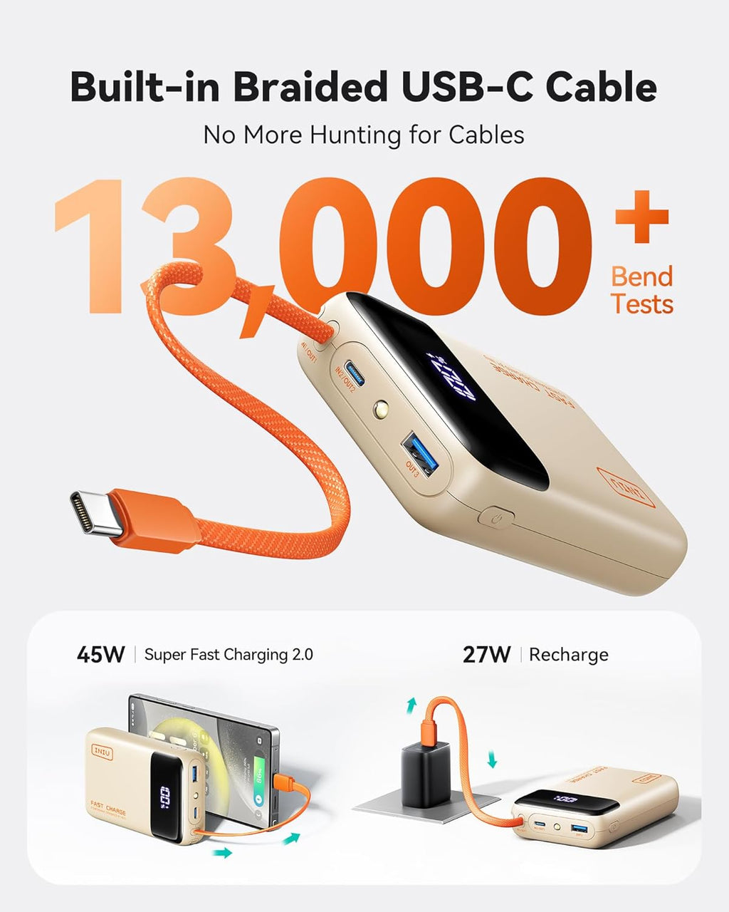 INIU - Banco de energía de 20000 mAh, pequeño cargador portátil de...