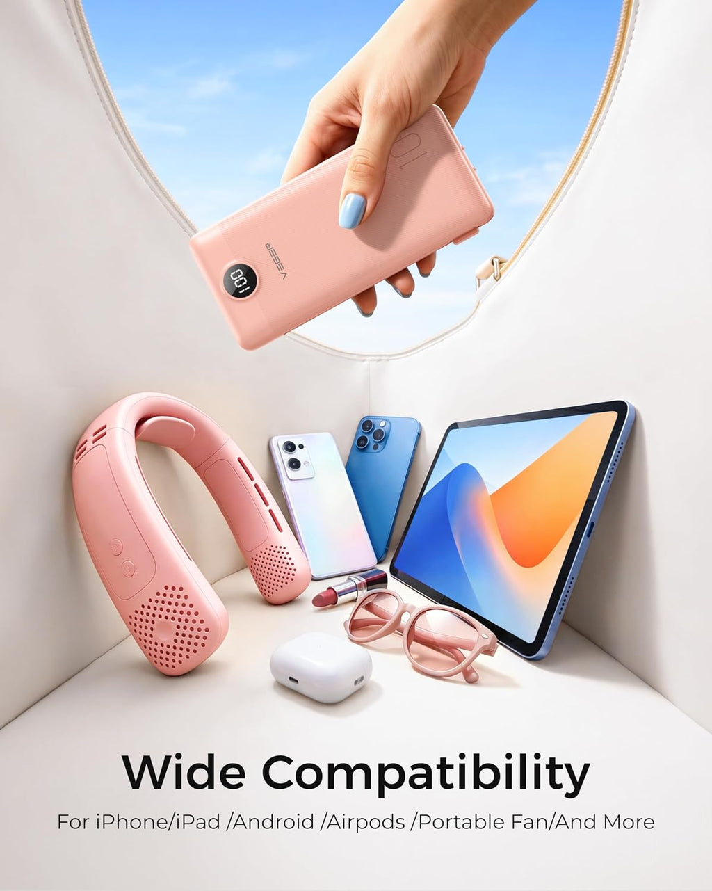 VEGER Cargador portátil para iPhone con cables incorporados y enchu...