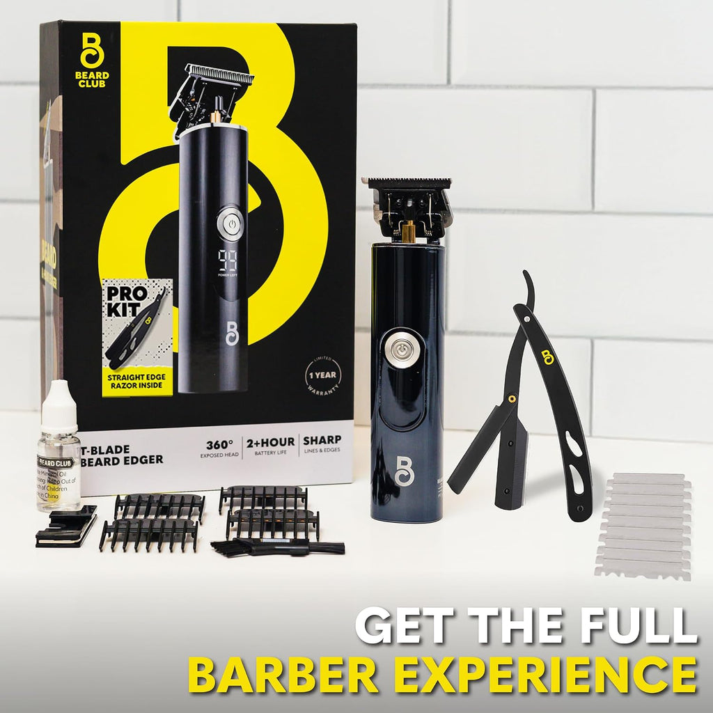 The Beard Club Recortadora de barba profesional con cuchilla en T p...