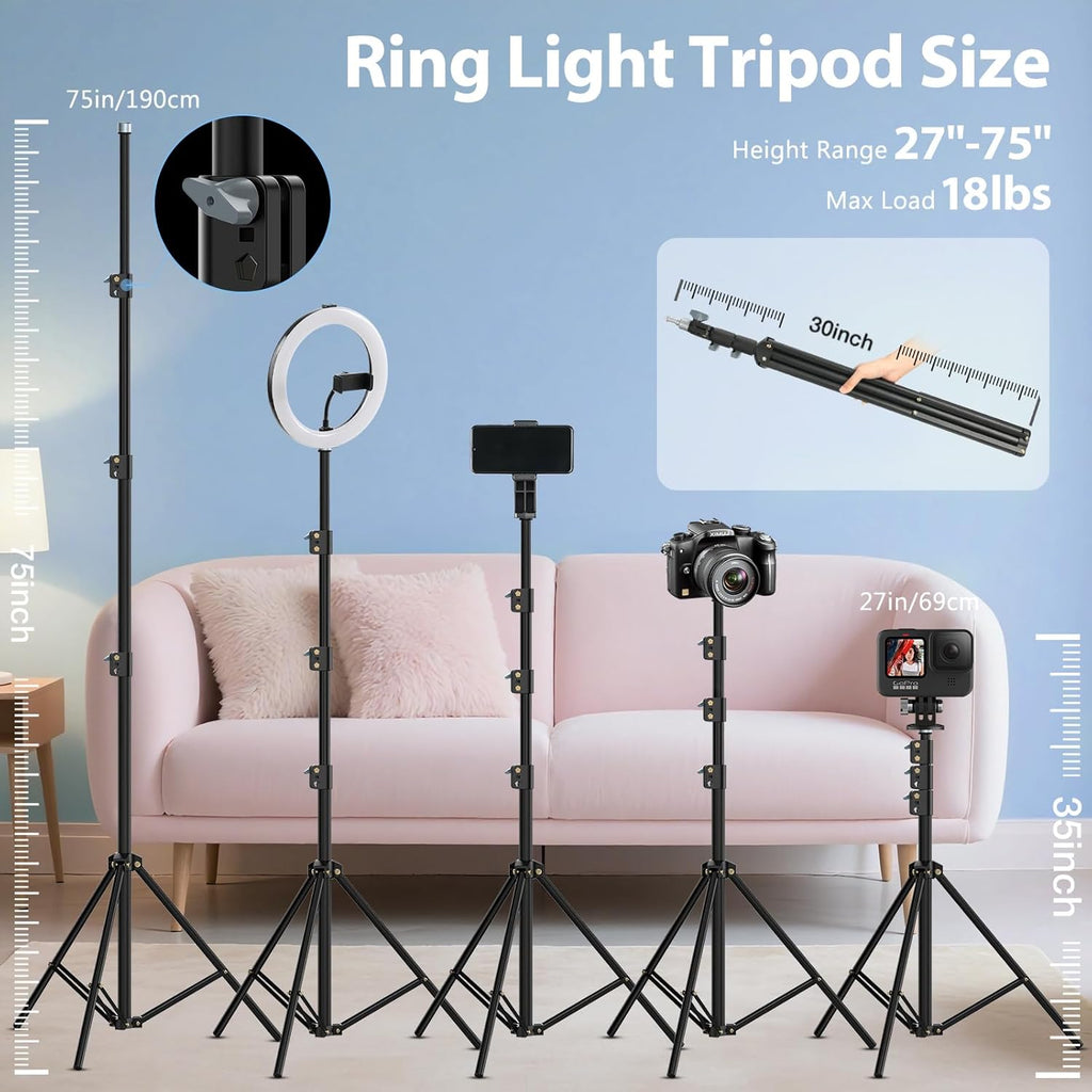 Kit de anillo de luz de 22 pulgadas: trípode de luz de anillo para...