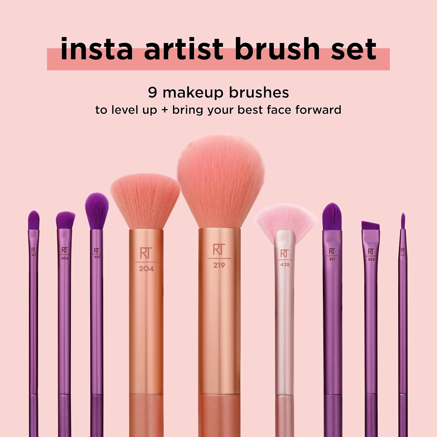 Real Techniques Insta Artist - Kit de brochas para rostro, mejillas...