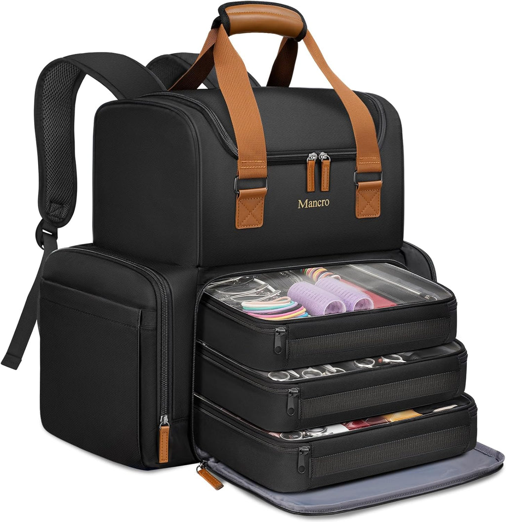 Mancro Bolsa de viaje para estilista, bolsa de cosmetología de 2 ca...