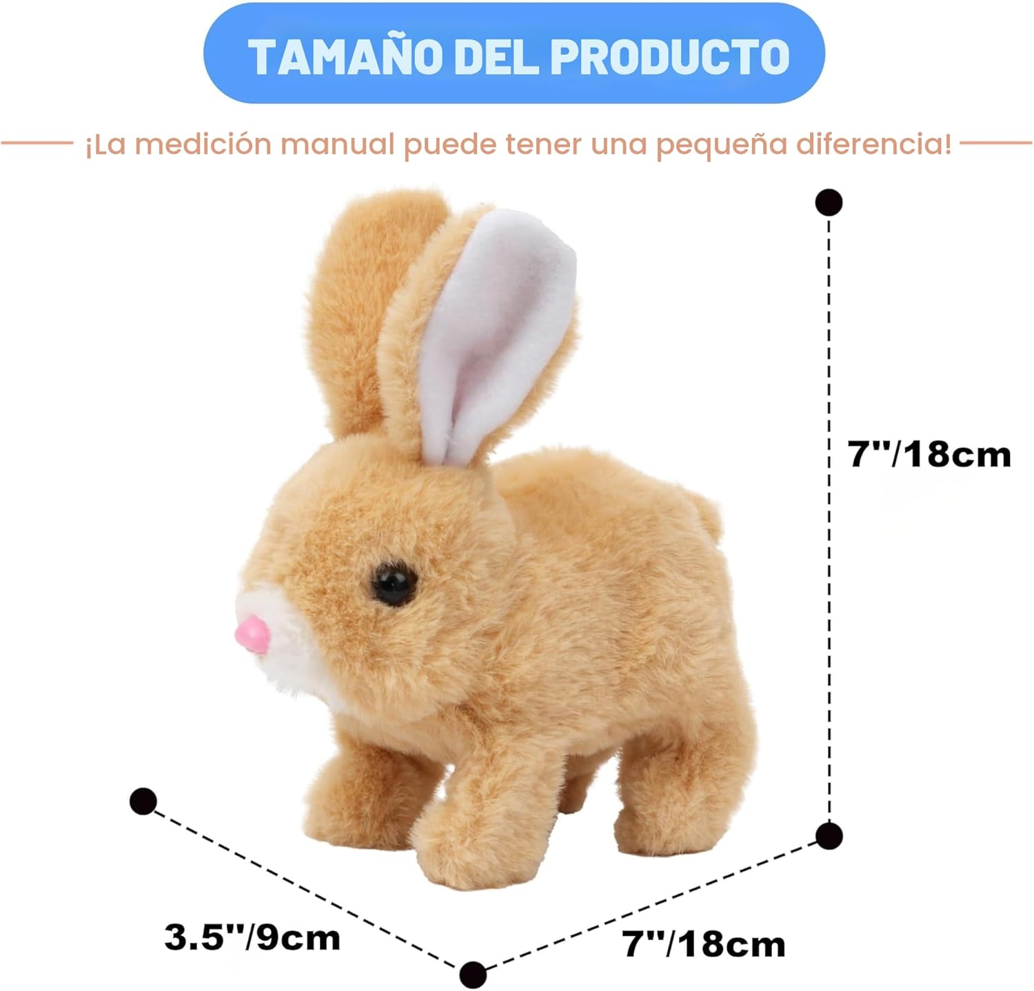 Zloeoa Conejito de peluche de peluche, juguete electrónico interact...