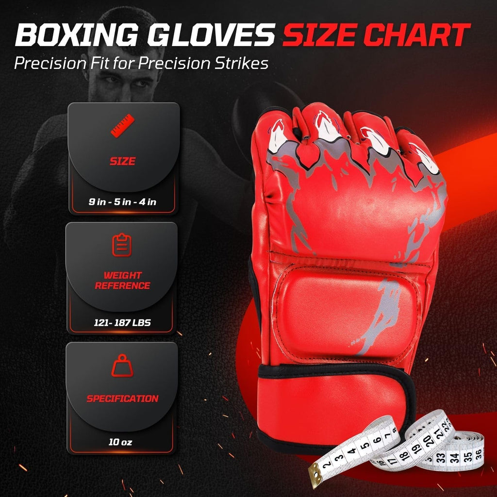 Flexzion, guantes de boxeo con dedos descubiertos - Grappling, MMA,...