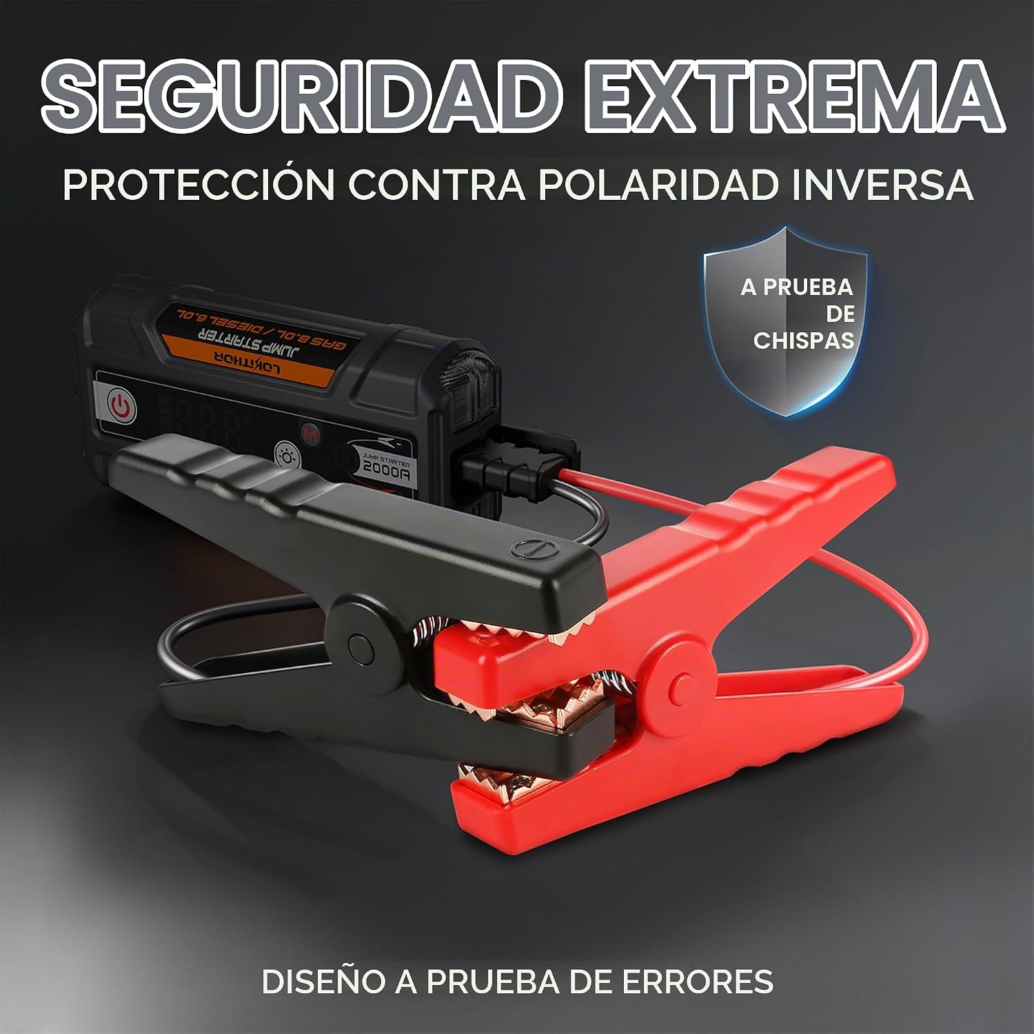 LOKITHOR J400 - Arrancador de 2000 A, 12 V, de litio, portátil, paq...