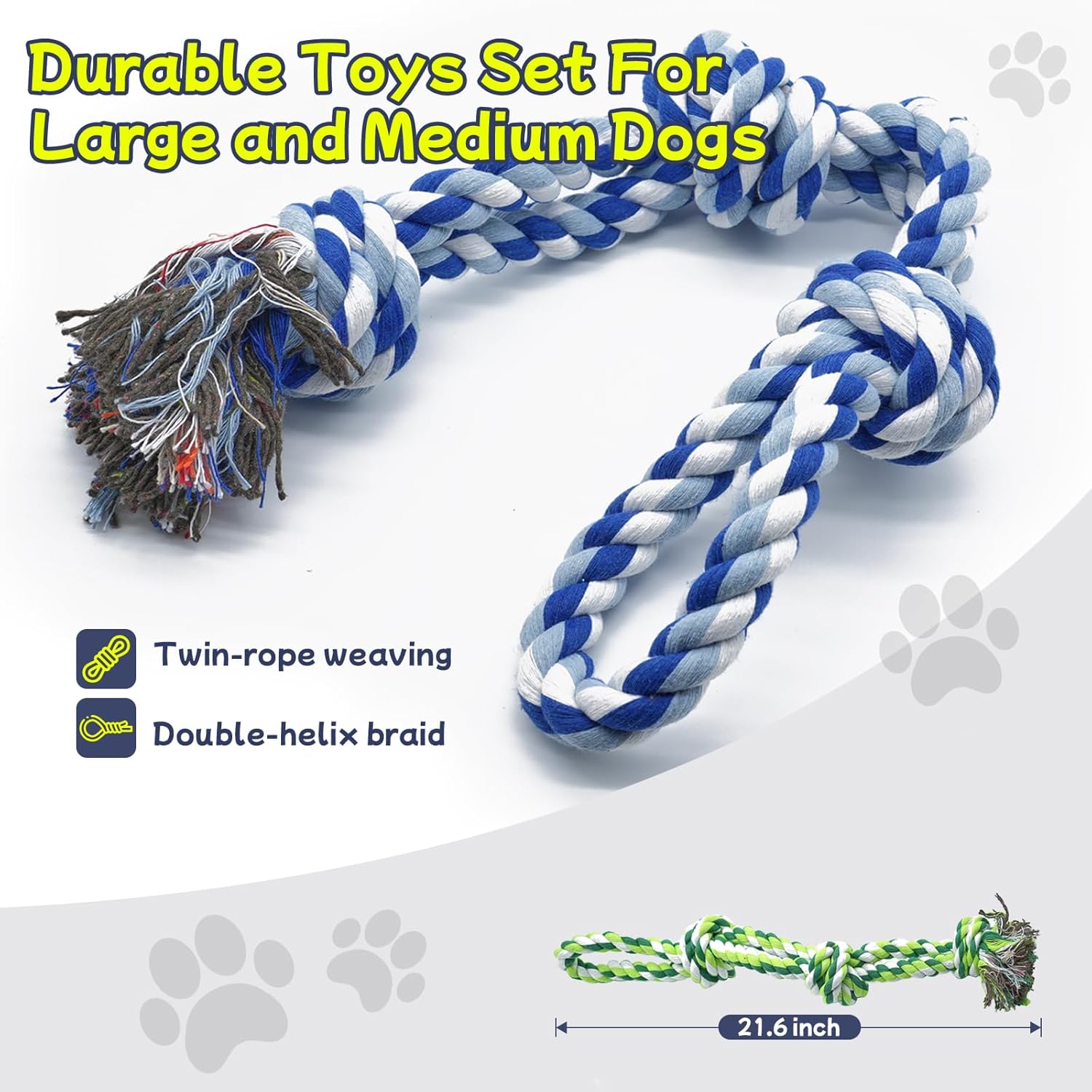Rocfish [Paquete de 3] juguetes de cuerda para perros para masticad...