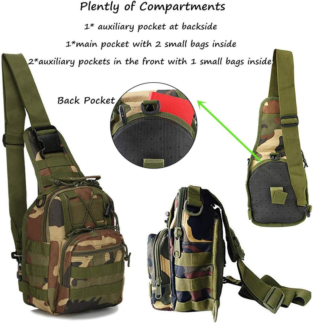 LBlanco Mochila táctica para el hombro, pequeña, para exteriores, p...