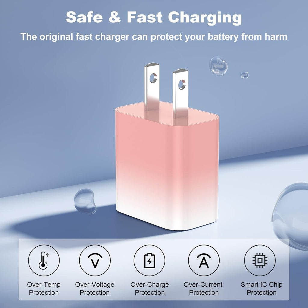 GREPHONE Cargador para iPhone de carga rápida, cargador de pared US...