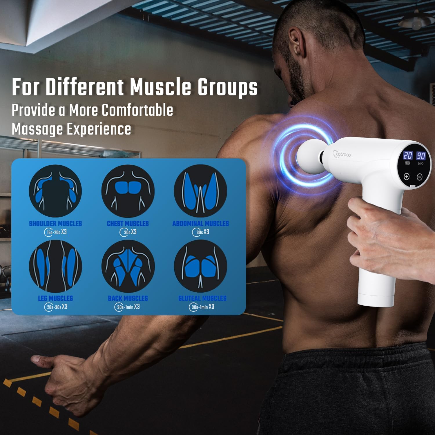 COTSOCO - Pistola de masaje de tejido profundo, masajeador muscular...