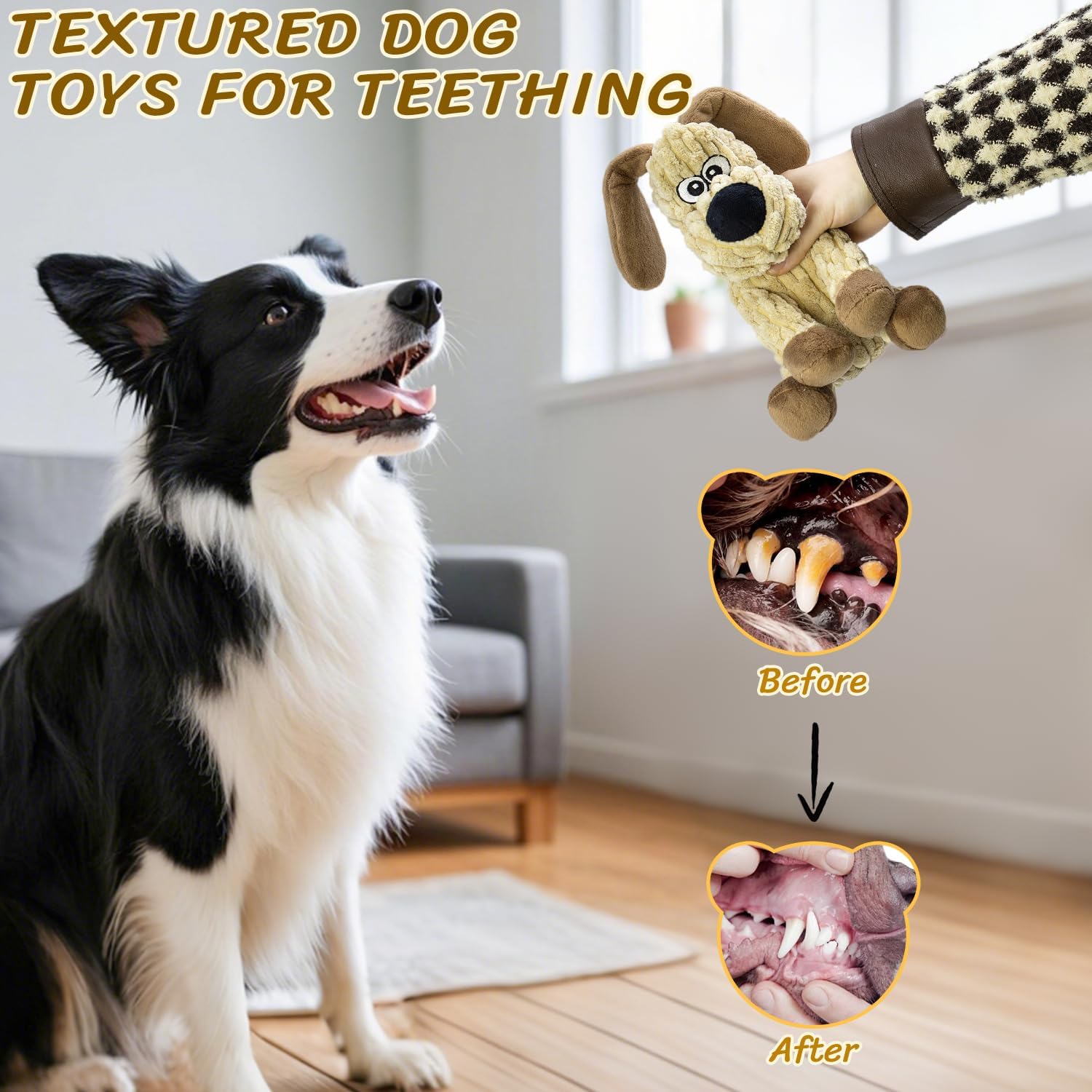 MeetYooo Juguetes de peluche chirriantes para perros, juguete para...