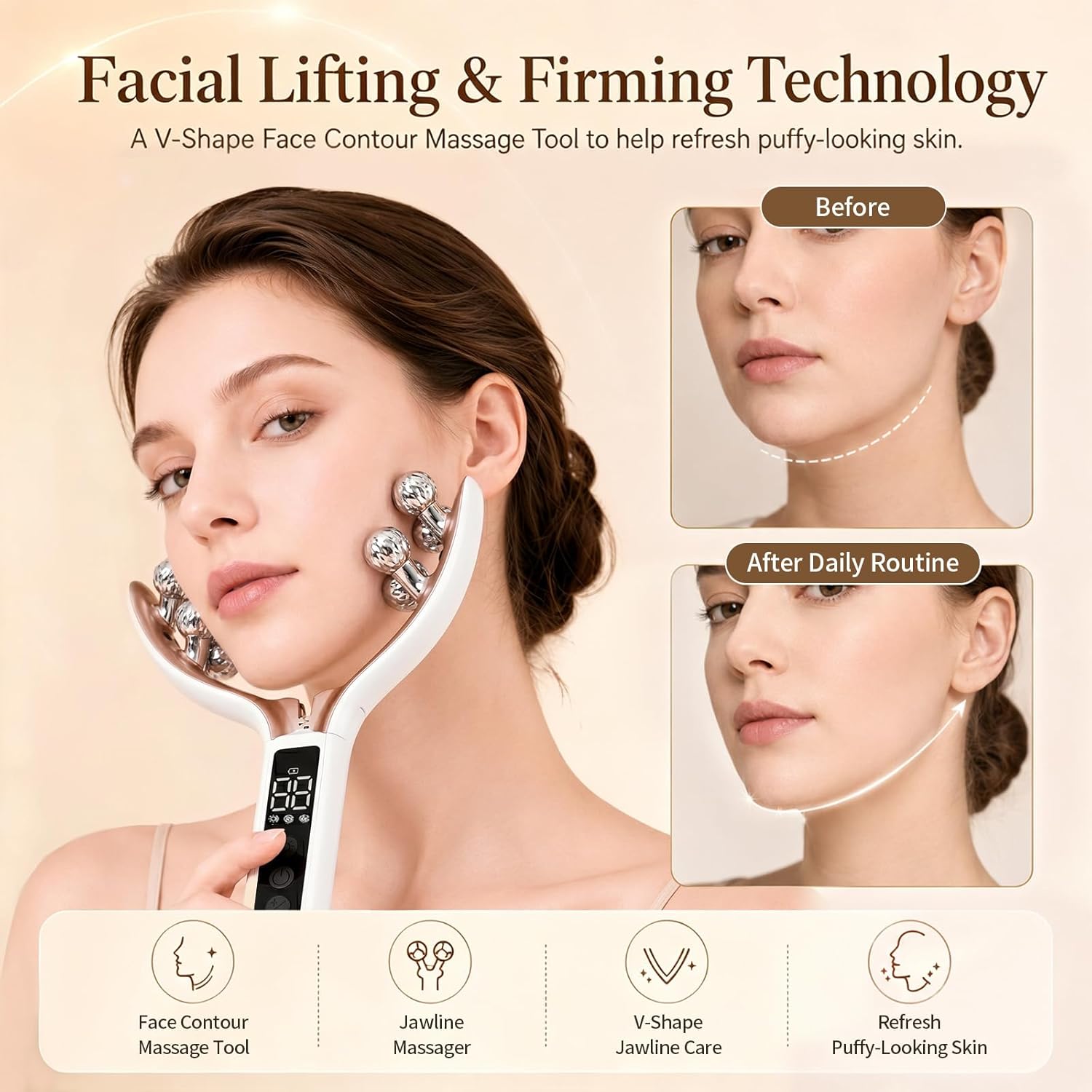 SZMDLX Herramienta de masajeador facial inalámbrico, rodillo facial...