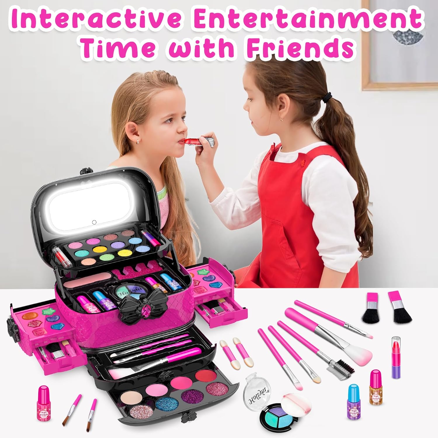 58 piezas Kit de maquillaje para niños para niña - Juego de cosméti...