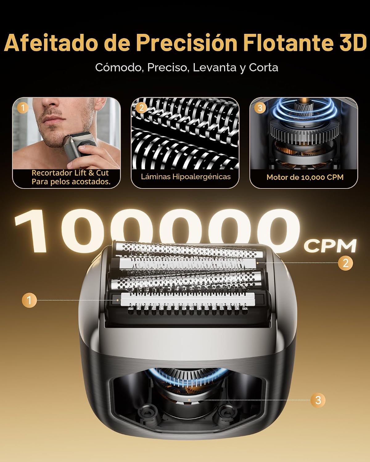 EchoByte Afeitadora eléctrica de metal completo para hombres: 4 cuc...