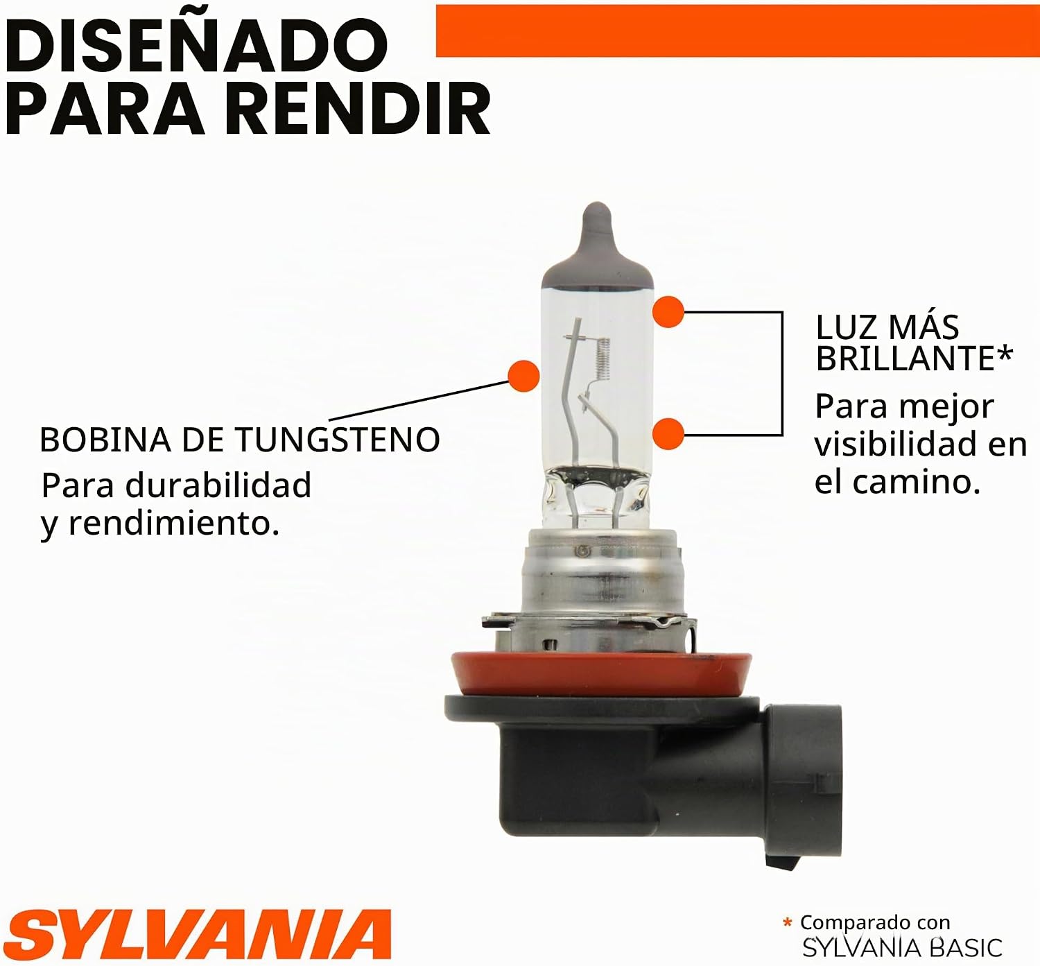 SYLVANIA - H11 XtraVision - Bombilla halógena de alto rendimiento p...