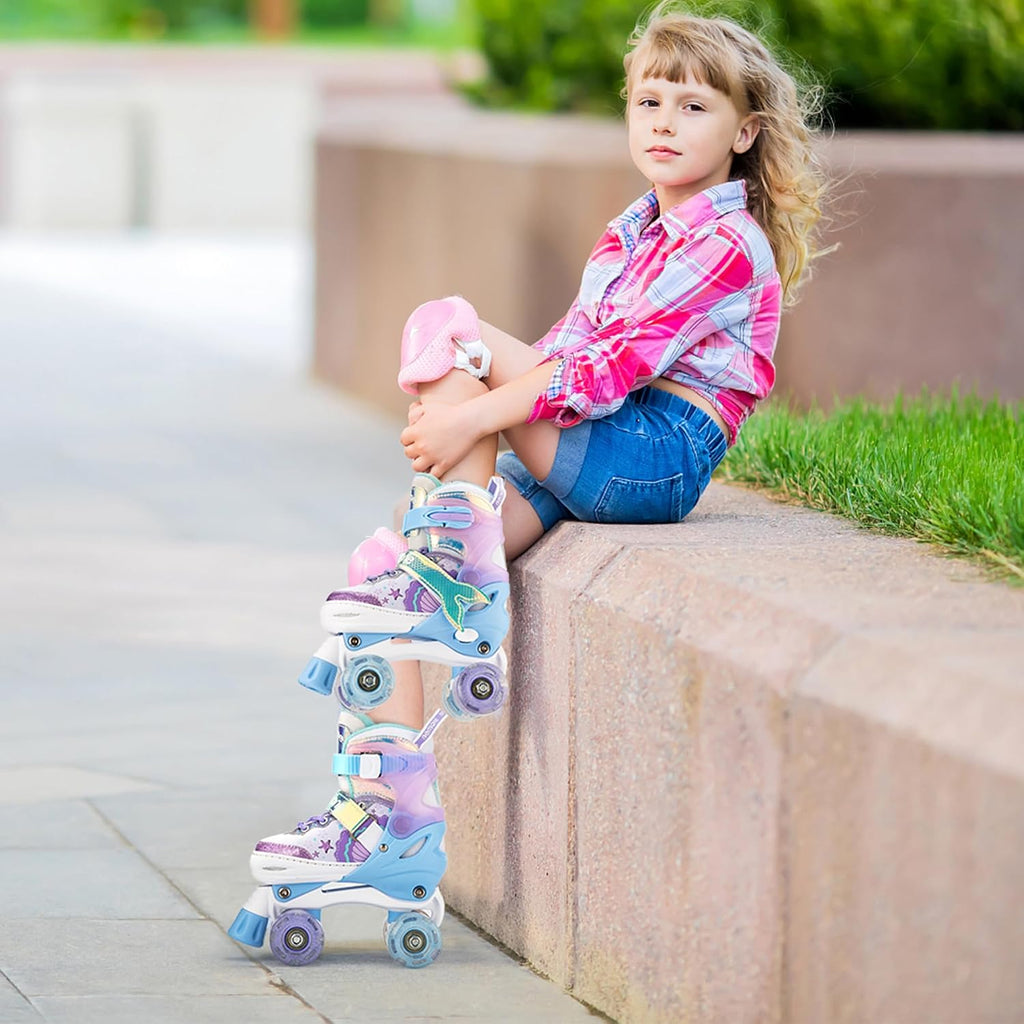 NEMONE - Patines de sirena con ruedas iluminadas y 4 tamaños ajusta...