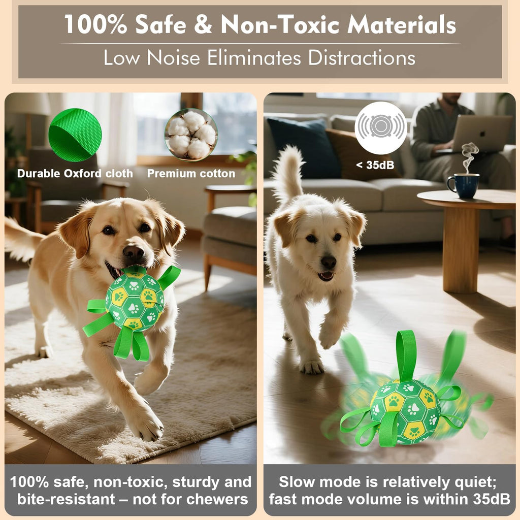 Qraxond Juguetes interactivos para perros, pelota de fútbol para pe...