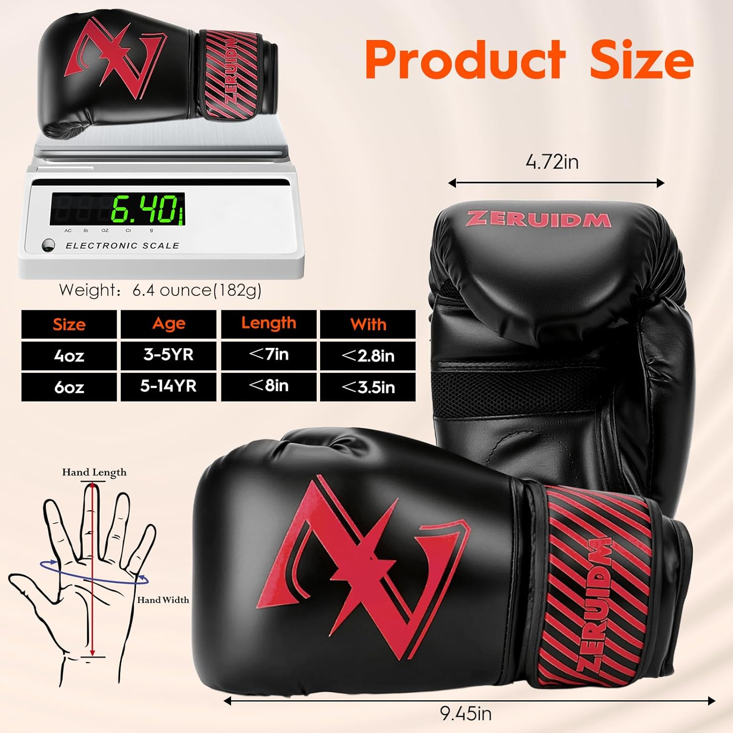 Guantes de boxeo para niños de 6 oz, guantes de entrenamiento juven...