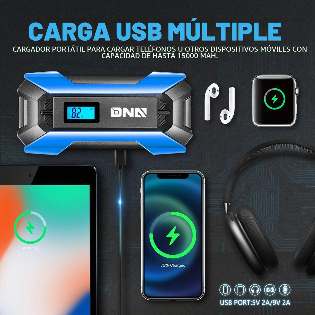 DNA MOTORING 12V 1500A 15000 mAh Arrancador de batería portátil par...