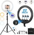 Anillo de luz de 22 pulgadas con soporte de trípode de 75 pulgadas,...