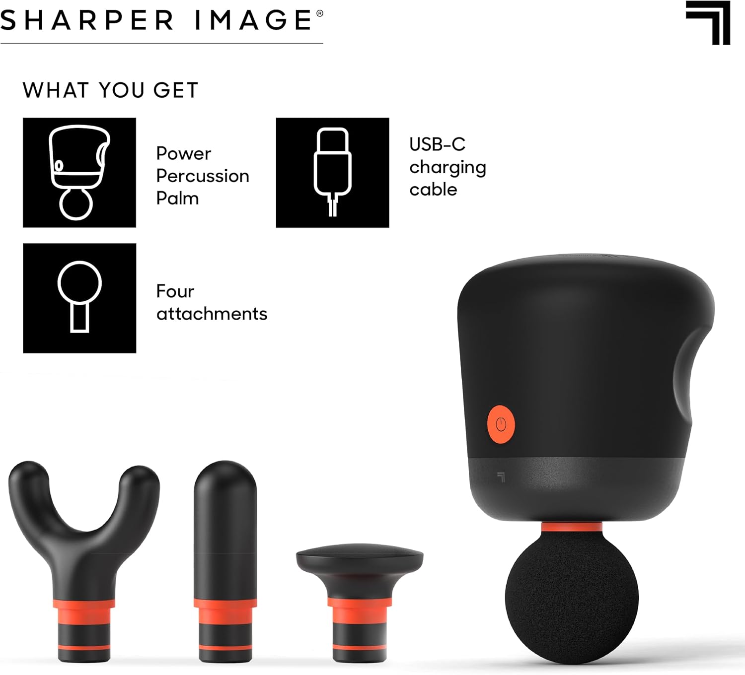 Sharper Image Mini Pistola de Masaje, Powerboost Palm Masajeador de...