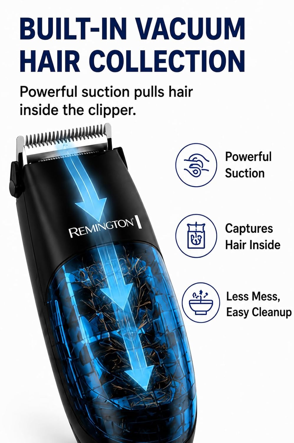 Remington Cortadora de pelo al vacío para hombres, kit de corte de...