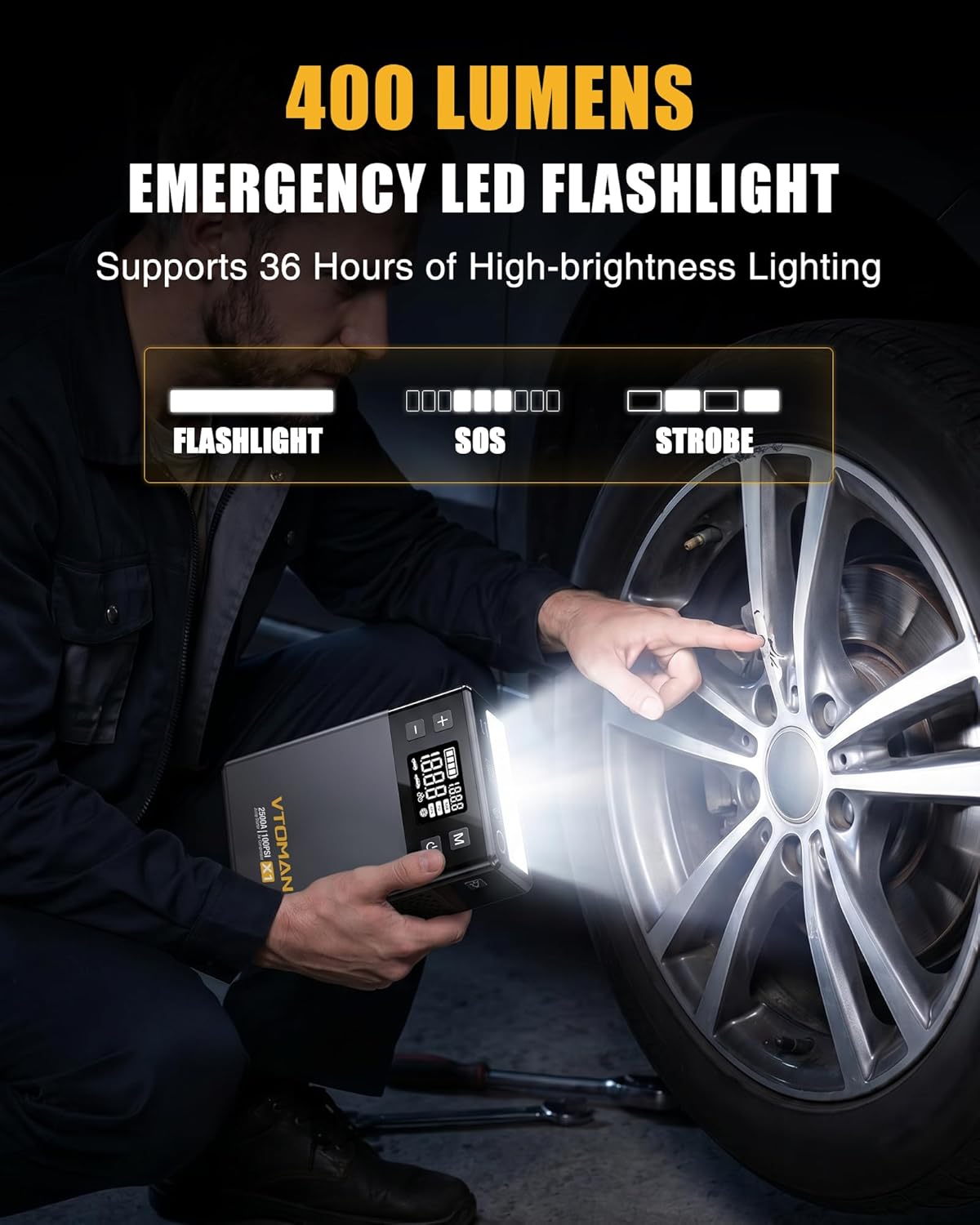 VTOMAN X1 Arrancador con compresor de aire, arrancador de batería d...