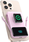 Cargador portátil magnético para iPhone con cable incorporado, banc...