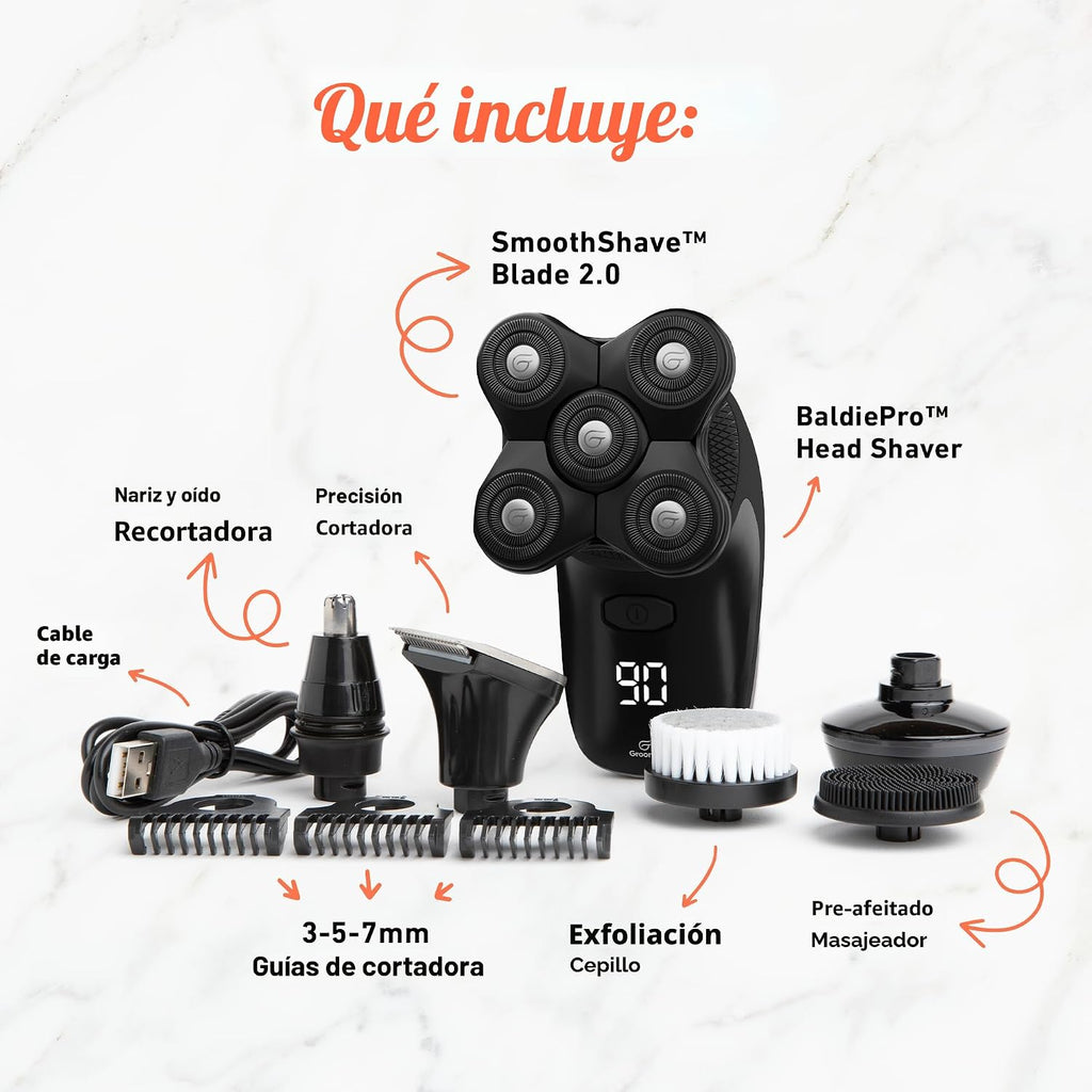 Groomie BaldiePro - Afeitadoras inalámbricas de cabeza calva para h...