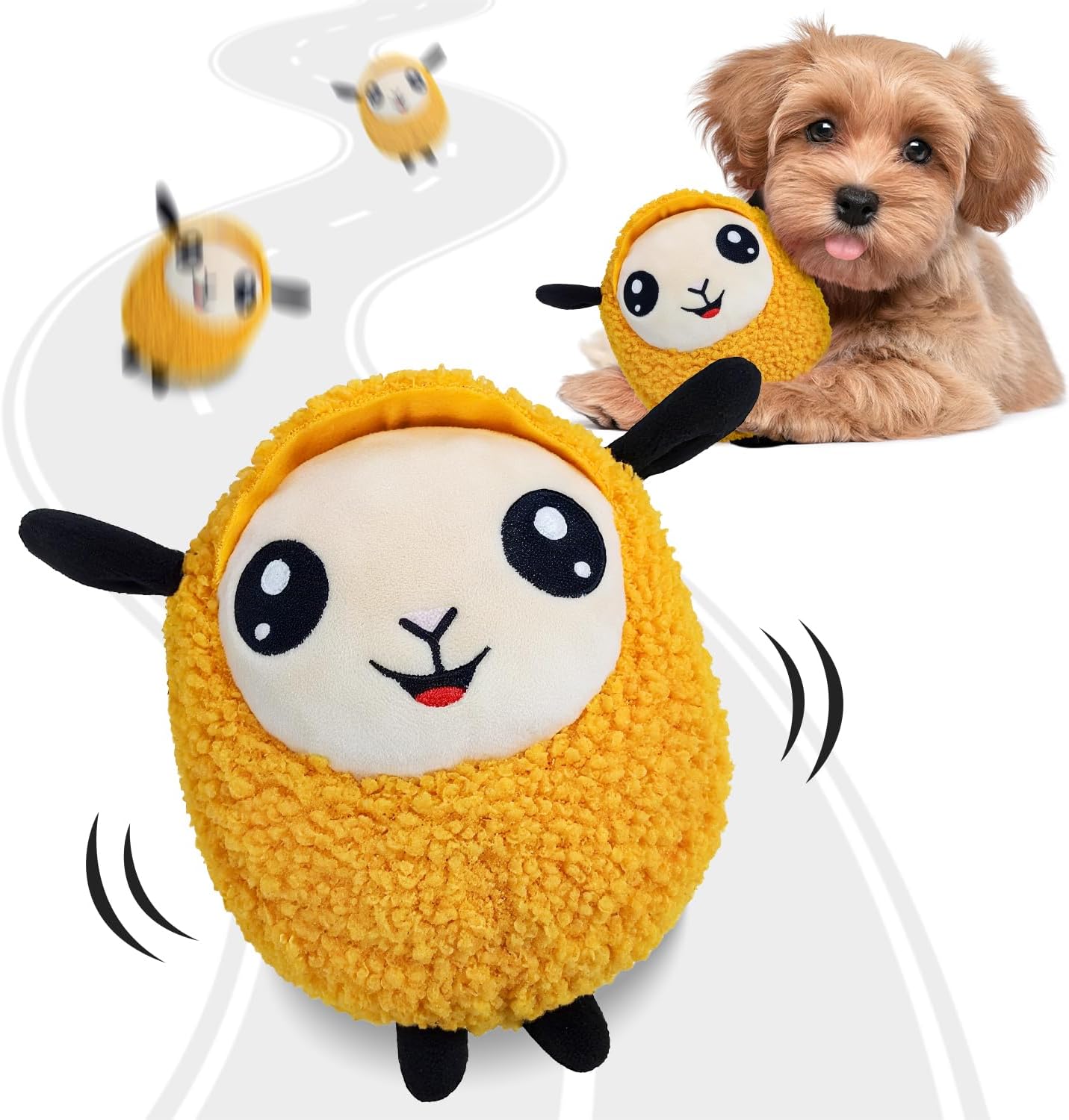 Huimpet Juguetes para perros en movimiento, bola de perro en movimi...