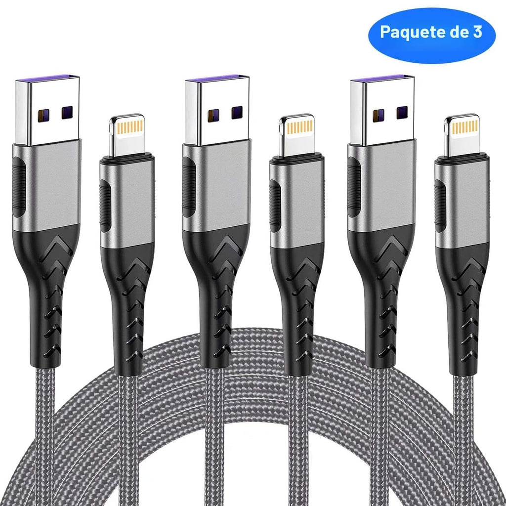 Durcord Cargador de iPhone, [certificado MFi] Paquete de 3 cables U...