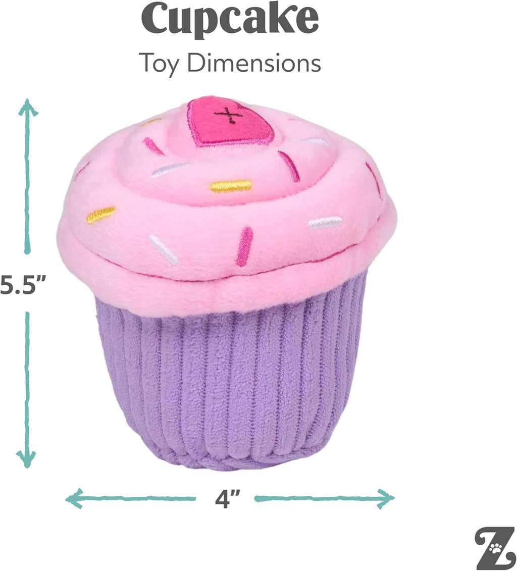 ZippyPaws Cupcake de cumpleaños - Juguetes chirriantes para mantene...