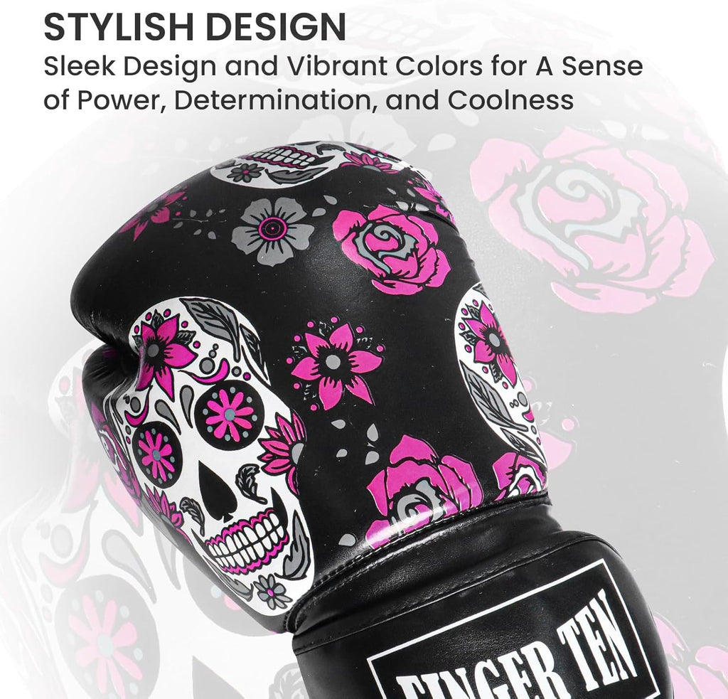 FINGER TEN Guantes de boxeo para mujeres, para entrenamiento de box...