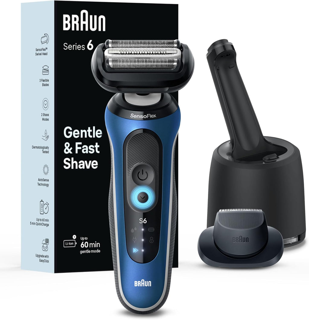 Braun Afeitadora eléctrica para hombre, serie 6 6172cc, afeitado hú...